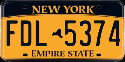 NY license plate FDL5374