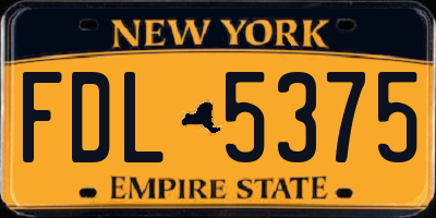 NY license plate FDL5375
