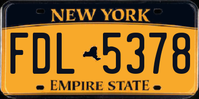 NY license plate FDL5378