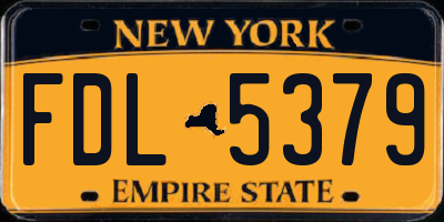 NY license plate FDL5379