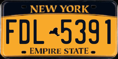 NY license plate FDL5391