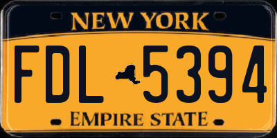 NY license plate FDL5394