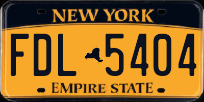 NY license plate FDL5404