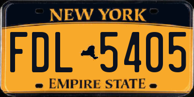 NY license plate FDL5405