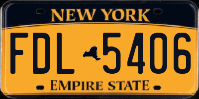 NY license plate FDL5406