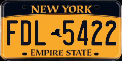 NY license plate FDL5422