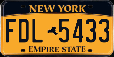 NY license plate FDL5433