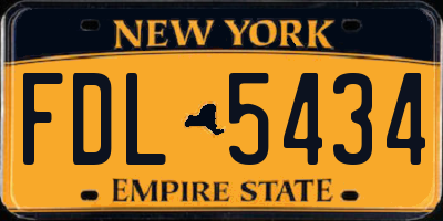 NY license plate FDL5434
