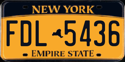 NY license plate FDL5436