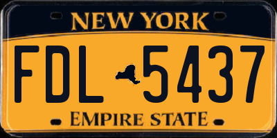 NY license plate FDL5437