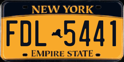 NY license plate FDL5441