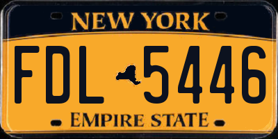 NY license plate FDL5446