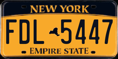 NY license plate FDL5447