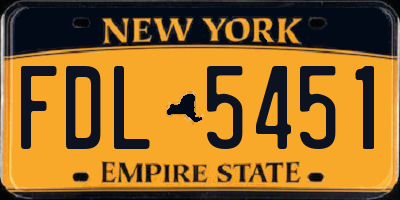 NY license plate FDL5451