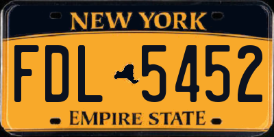 NY license plate FDL5452