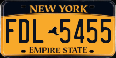 NY license plate FDL5455