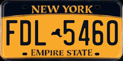 NY license plate FDL5460