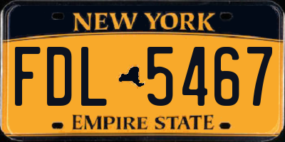 NY license plate FDL5467