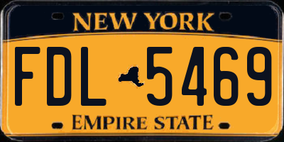 NY license plate FDL5469