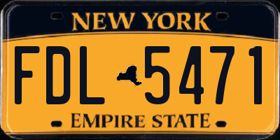 NY license plate FDL5471