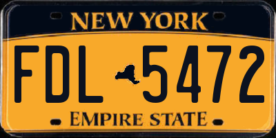 NY license plate FDL5472