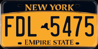 NY license plate FDL5475
