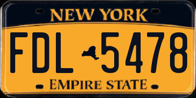 NY license plate FDL5478