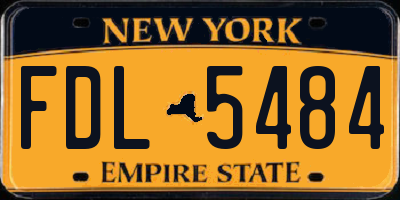 NY license plate FDL5484