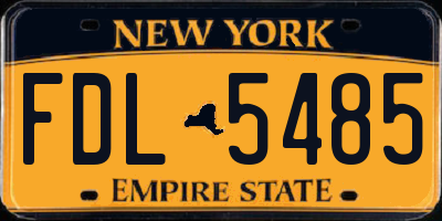 NY license plate FDL5485