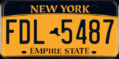 NY license plate FDL5487