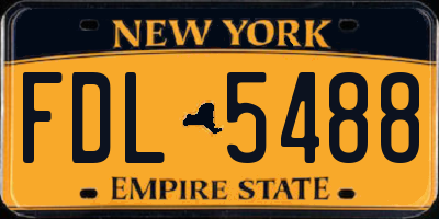 NY license plate FDL5488