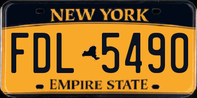 NY license plate FDL5490