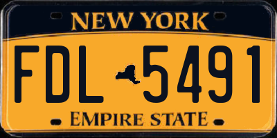 NY license plate FDL5491