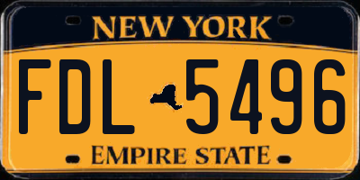 NY license plate FDL5496