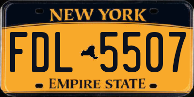 NY license plate FDL5507
