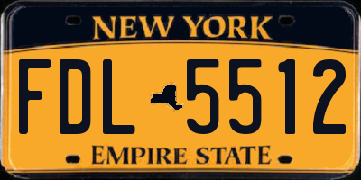 NY license plate FDL5512