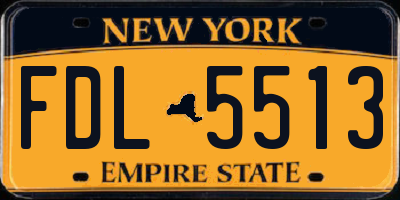 NY license plate FDL5513