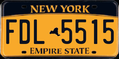 NY license plate FDL5515