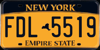 NY license plate FDL5519