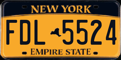 NY license plate FDL5524