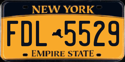 NY license plate FDL5529
