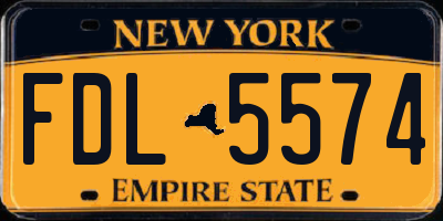 NY license plate FDL5574