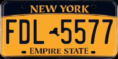 NY license plate FDL5577