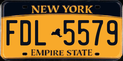 NY license plate FDL5579