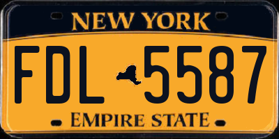 NY license plate FDL5587