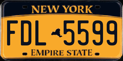 NY license plate FDL5599