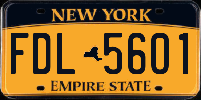 NY license plate FDL5601