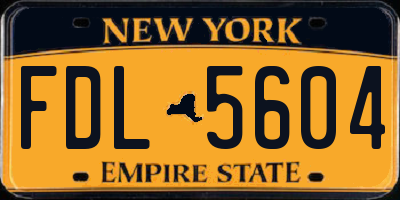 NY license plate FDL5604