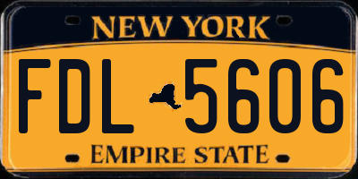 NY license plate FDL5606