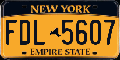 NY license plate FDL5607